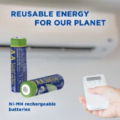 Gembird Ni-MH rechargeable AA batteries, 2600mAh, 2pcs blister pack