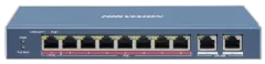 HikVision 8-Port 100Mbps RJ45 PoE (110W) 2x GbE RJ45 Unmanaged Switch