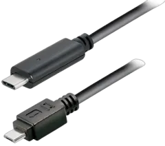 Transmedia USB type C plug - USB 2.0 type B Micro B plug, 1,0 m