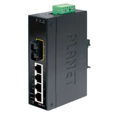Planet Industrial 5-Port (4x 100mbps RJ45 1x 100Mbps MM FX(SC)-2km Port Switch, unmanaged