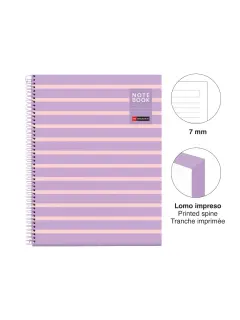 Kolegij blok Miquelrius A4 90g 80L spiralni crte Between the lines Mauve MR4522