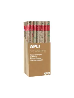 Ukrasni papir Apli 0,70x2m Kraft Fun u roli sortirano 60g (display 55/1) 18911