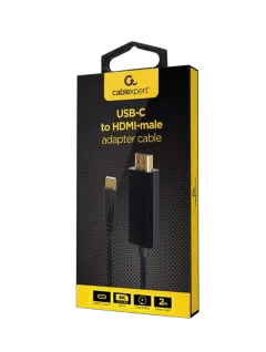 Gembird USB-C male to HDMI-male adapter, 4K 60Hz, 2 m, black