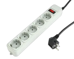 Gembird Surge protector, 5 sockets, 3m, grey
