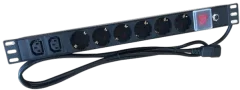 NaviaTec PDU (Power Distribution Unit) sa 6x Schuko 2x C13 priključaka, kabel C14, 19"