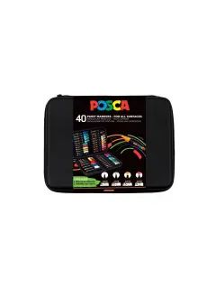 Marker Uni gift set Posca Art case u gumiranoj pernici (mix pc-1m/ pc-3m/pc-5m/pc-8k) 40/1 302422304