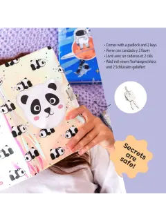 Dnevnik Miquelrius s ključem Back2Fun holographic Panda MR7584