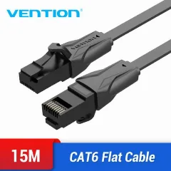 Vention Flat CAT.6 UTP Patch Cord Cable 15M Black