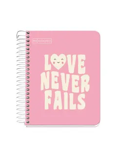 Kolegij blok Miquelrius A6 90g 100L spiralni crte Messages rigid cardboard pink MR4281