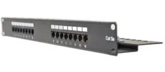 Masterlan patch panel 19", 16xRJ45, Cat5e, 1U, with tie bar, black