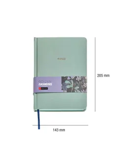 Notes Miquelrius A5 Golden Jazmine Zelena tkanina 96L 80g/m2 crte MR8307