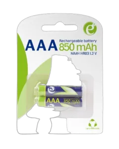 Gembird Rechargeable AAA instant batteries (ready-to-use), 850mAh, 2pcs blister pack