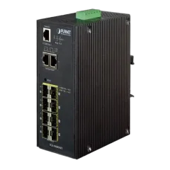 Planet Industrial 10-Port (8x 100 1000 SFP slots 2x RJ45 GbE) Managed Switch (-40~75C)