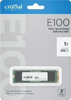 Crucial 1 TB M.2 SSD, E100 NVMe Gen. 4x4