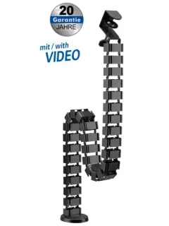 Transmedia Flexible Cable Management with clamp, Black