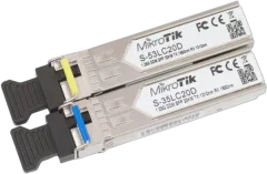 MikroTik Pair of 1G SFP WDM BiDI (LC,SM)-20km fiber modules