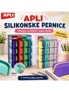 Pernica Apli prazna višenamjenska silikon Bicolor bright boje sortirano (display 16/1) 20658