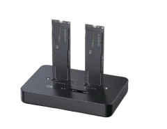 Gembird Desktop dual drive USB Type-C M.2 NVME (and SATA) SSD docking station, black