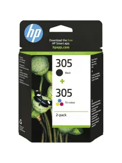 Tinta HP 6ZD17AE No.305 2-Pack Black/Tri-Color
