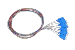 NFO Fiber optic pigtail SC UPC, SM, G.652D, 900um, 1,5m, 12 colors