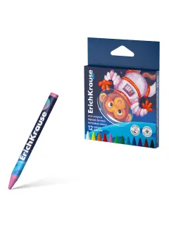 Boje voštane ErichKrause Kids Space Animals trokutaste 8mm 12/1
