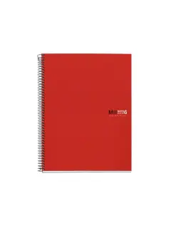 Kolegij blok Miquelrius A5 70g 150L spiralni crte Polypropylene crveni MR2834