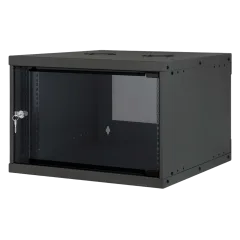 Intellinet 19" Wallmount Cabinet, 9U, 600 mm (23.6 in.) Depth, Black