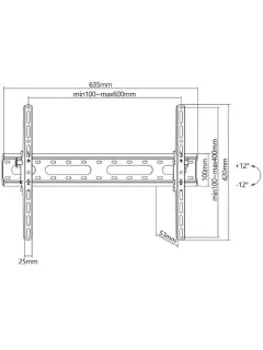 Manhattan TV nosač zidni 37"-70" do 45kg, crni