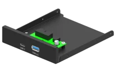 Gembird Internal 3.5'' front PC panel, USB 3.1 Type-A Type-C port, black