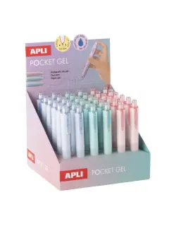Kemijska olovka Apli pocket gel pastelno plava, plavi ispis 1/12 20496