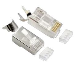Gembird Shielded modular CAT7 pass-through type plug 15u" gold plated, 100 pcs per bag