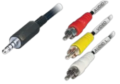 Transmedia Adapter Cable 4 way plug 3,5 mm to 3x RCA-plug, 2,0 m