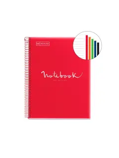 Kolegij blok Miquelrius A4 90g 120L spiralni crte Polypropylene emotions red MR48569