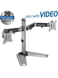 Transmedia Full-Motion Desk Stand for 2 Flat Screens
