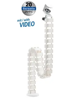 Transmedia Flexible Cable Management with clamp, White
