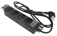 Masterlan 10" PDU 4x230V, black, 1,8m, with switch