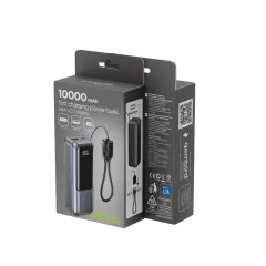 Gembird 20 W Compact fast charging power bank with LCD display, 10000 mAh, spacegrey