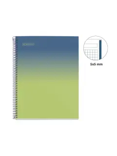 Kolegij blok Miquelrius A4 90g 80L spiralni kocke Gradient Blue & Lemon MR4446