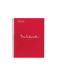 Kolegij blok Miquelrius A4 90g 80L spiralni crte Extra rigid cardboard emotions red MR48822