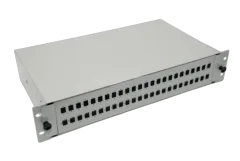 NFO Patch Panel 2U 19" - 48x SC Simplex LC Duplex, Slide-out on rails, 2 trays