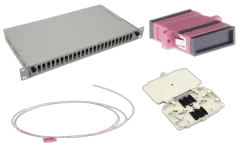 NFO Patch Panel 1U 19" Pull-out - Multimode 24x SC OM4 Duplex Adapter Pigtail kazeta SET