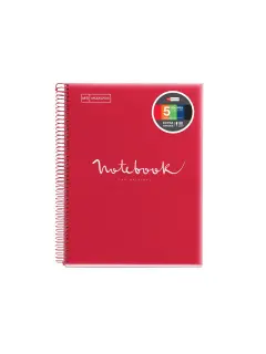 Kolegij blok Miquelrius A4 90g 120L spiralni crte Polypropylene emotions red MR48569