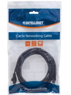 Intellinet Cat5e, CCA, U/UTP, PVC, RJ45, 3m, crni