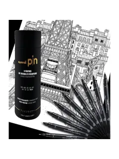 Marker Uni pin set (tube gift set 9 kom) crni