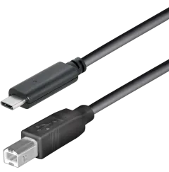 Transmedia USB 2.0 AB, Black, 1,8m