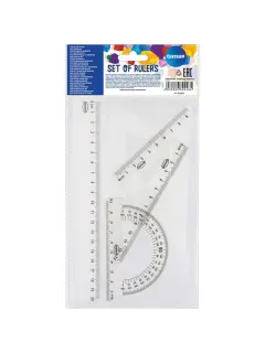 Set za geometriju (ravnalo 20cm, 2 kom trokuta, kutomjer) blister 4/1 80946