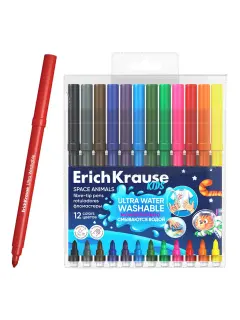 Flomasteri ErichKrause Kids Animals Ultra Washable 12 boja 12/1