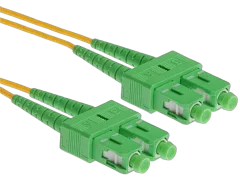 NFO Patch cord, SC APC-SC APC, Singlemode 9 125, G.657A2, Duplex, 1m