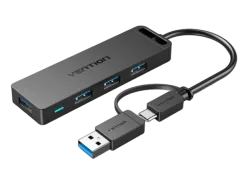 Vention 4-Port USB 3.0 Hub with Type C USB 3.0 2-in-1 Interface 0,15m