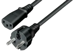 NaviaTec Schuko plug - IEC 320 C13 Jack black 1,5m